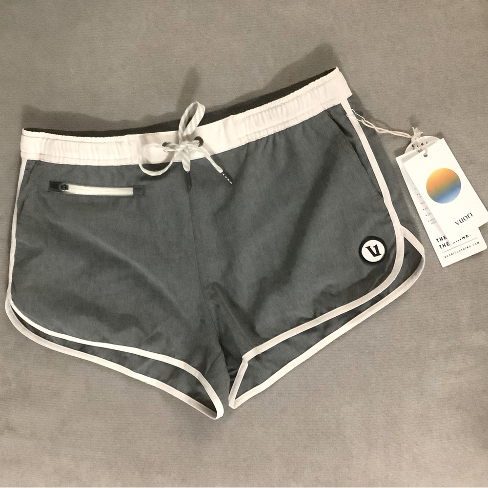 Vuori Tavi Shorts Grey Linen Texture Small